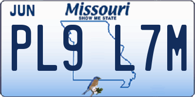 MO license plate PL9L7M