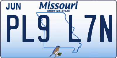 MO license plate PL9L7N