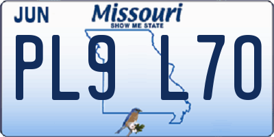 MO license plate PL9L7O