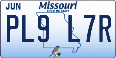MO license plate PL9L7R