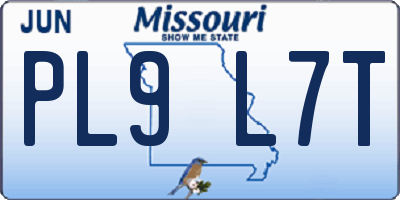 MO license plate PL9L7T
