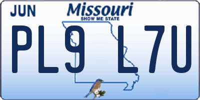 MO license plate PL9L7U