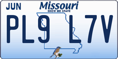 MO license plate PL9L7V