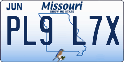 MO license plate PL9L7X