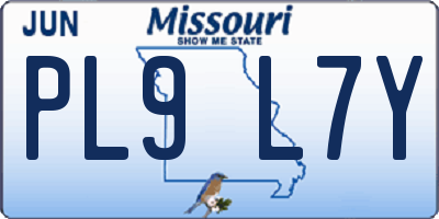 MO license plate PL9L7Y