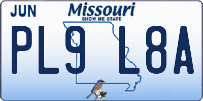 MO license plate PL9L8A