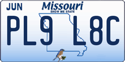 MO license plate PL9L8C
