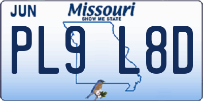 MO license plate PL9L8D