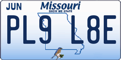 MO license plate PL9L8E