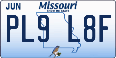MO license plate PL9L8F