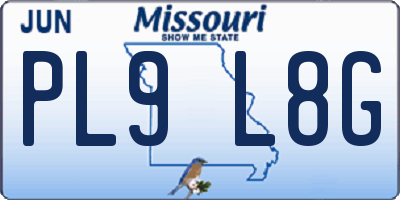 MO license plate PL9L8G