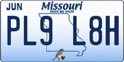 MO license plate PL9L8H