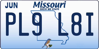 MO license plate PL9L8I
