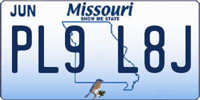 MO license plate PL9L8J