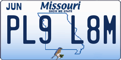 MO license plate PL9L8M