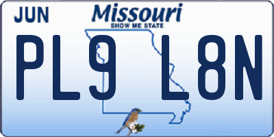 MO license plate PL9L8N