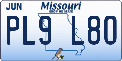 MO license plate PL9L8O