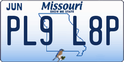 MO license plate PL9L8P