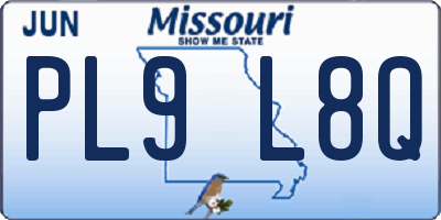 MO license plate PL9L8Q