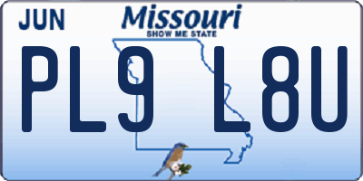 MO license plate PL9L8U