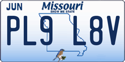 MO license plate PL9L8V