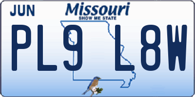 MO license plate PL9L8W