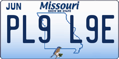 MO license plate PL9L9E