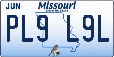 MO license plate PL9L9L