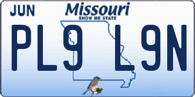 MO license plate PL9L9N