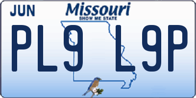 MO license plate PL9L9P