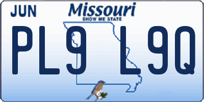 MO license plate PL9L9Q