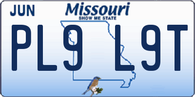 MO license plate PL9L9T
