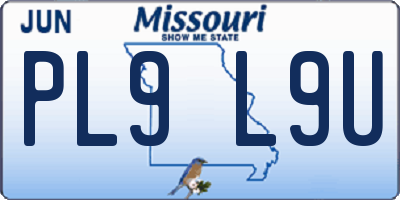 MO license plate PL9L9U