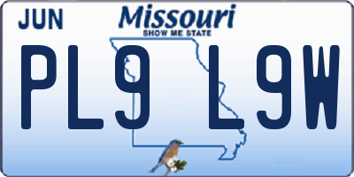 MO license plate PL9L9W