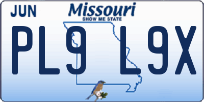 MO license plate PL9L9X