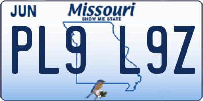 MO license plate PL9L9Z