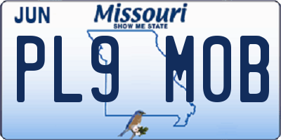 MO license plate PL9M0B