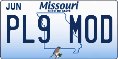 MO license plate PL9M0D