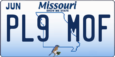 MO license plate PL9M0F