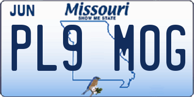 MO license plate PL9M0G
