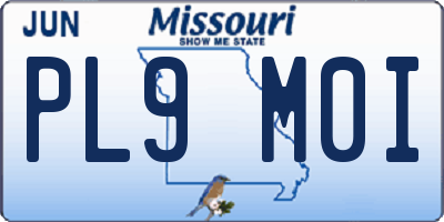 MO license plate PL9M0I