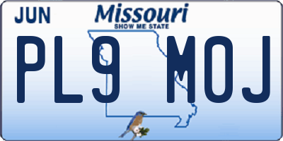 MO license plate PL9M0J