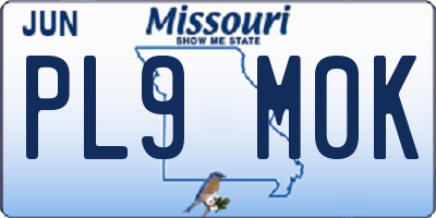 MO license plate PL9M0K