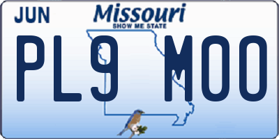 MO license plate PL9M0O