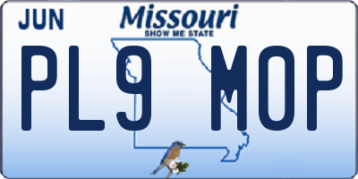 MO license plate PL9M0P