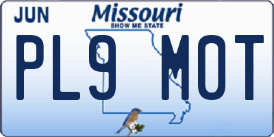 MO license plate PL9M0T