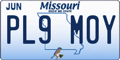 MO license plate PL9M0Y
