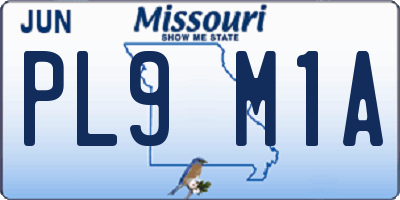 MO license plate PL9M1A