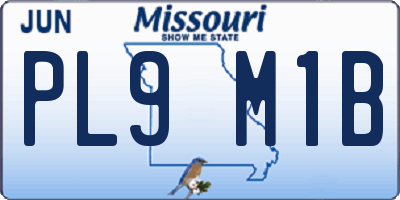 MO license plate PL9M1B