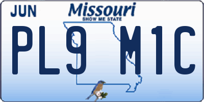 MO license plate PL9M1C